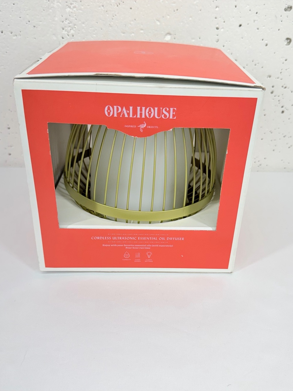 Opalhouse Gold Ultrasonic Cordless Essential Oil Diffuser NEW